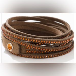Touchstone Crystal by Swarovski WRAP STAR bracelet SMOKED AMBER new in box